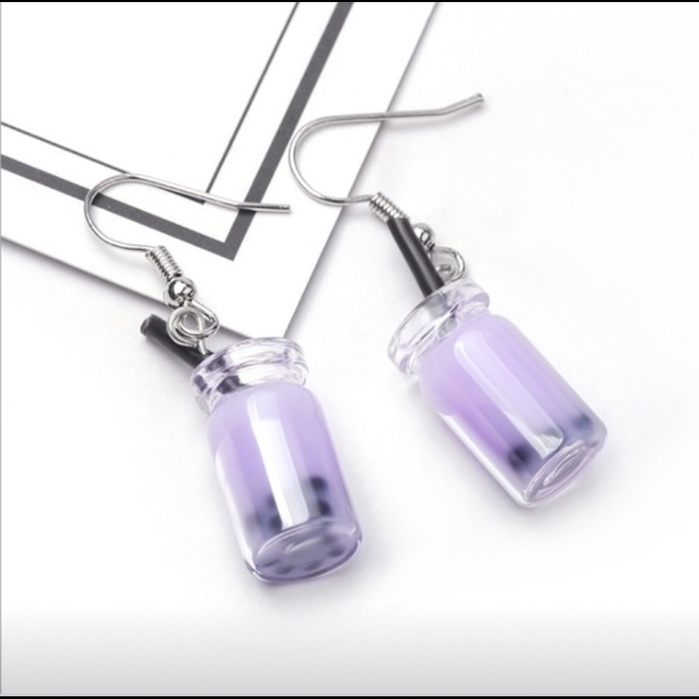 NET 🔥 Taro Boba Tea Earrings